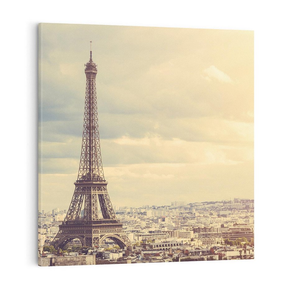 Obraz na płótnie 70x70 - Paryż: Wieża Eiffla w blasku - Wieża, Eiffla