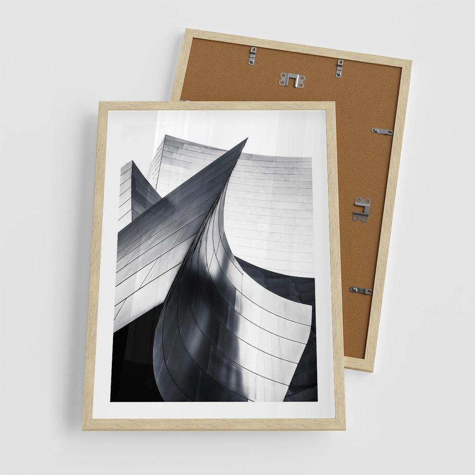 Plakat w ramie 50x70 - Miasto Współczesności - architektura, nowoczesne budynki - rama drewno