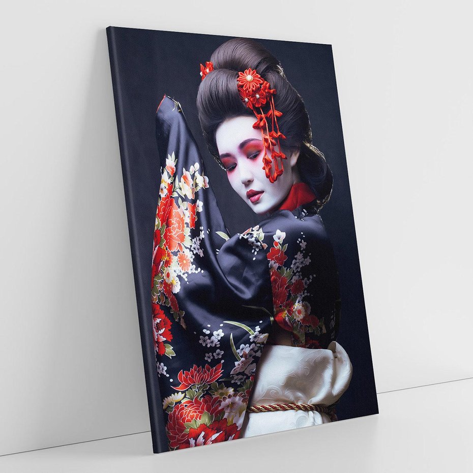 Obraz na płótnie 50x70 - Elegancka japońska gejsza - japońska, gejsza