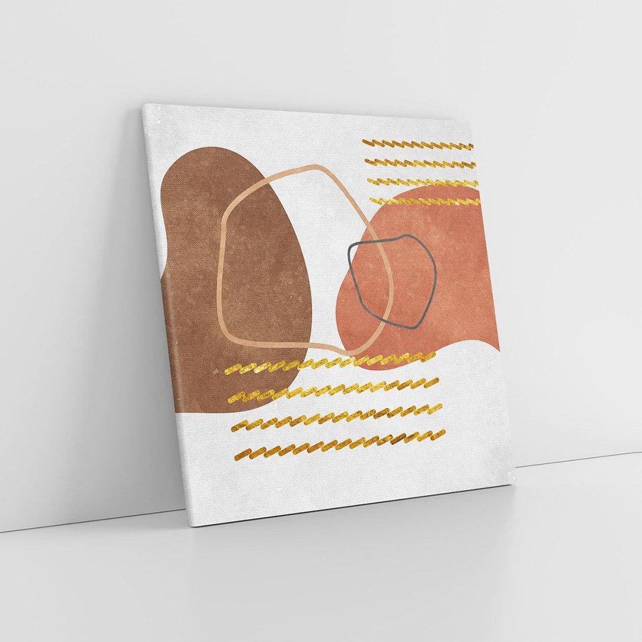 Obraz na płótnie 70x70 - Odbicie światła serca - abstrakcyjne rozlane plamy, boho styl