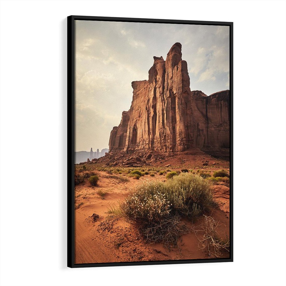 Obraz w ramie 70x100 - Pejzaż pustynnego kanionu - pustynia, kanion - rama czarna