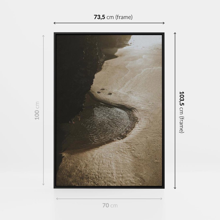 Obraz w ramie 70x100 - Relaksujący Raj - plaża, morze - rama czarna