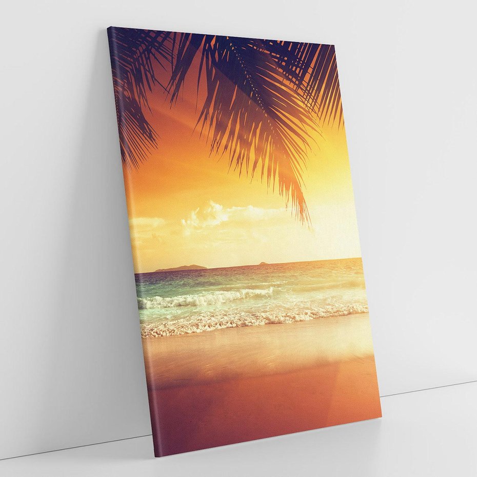 Obraz na płótnie 50x70 - Magia zachodu słońca na Karaibach - Karaiby, zachód