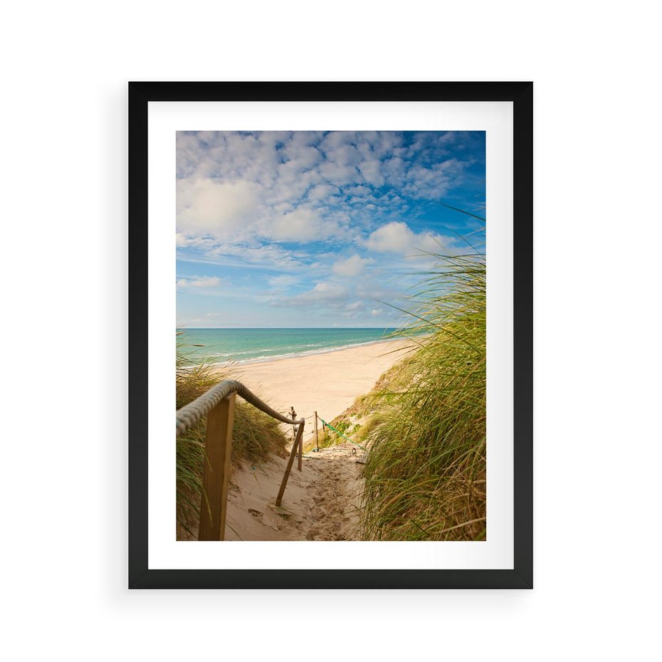 Plakat w ramie 40x50 - Spokojna plaża nad Bałtykiem - plaża, Bałtyk - rama czarna