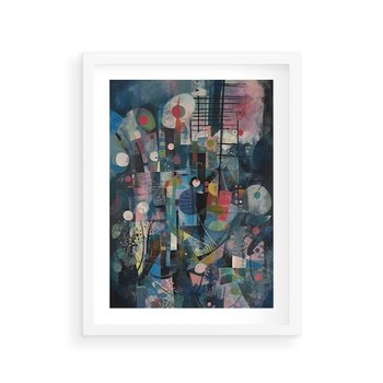 Plakat w ramie 30x40 - Rozbijając Granice Kreatywności - abstrakcyjny obraz, sztuka abstrakcji - rama biała