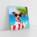 Obraz na płótnie 40x40 - Wakacyjny pies: Słoneczne przygody - pies, wakacje
