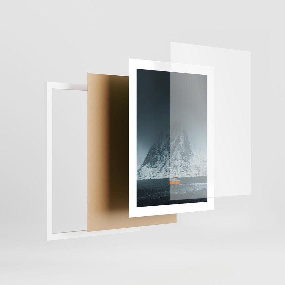 Plakat w ramie 30x40 - Skandynawski pejzaż - skadynawski, pejzaż - rama biała