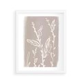 Plakat w ramie 40x50 - Roślinne Przeniknięcia - nowoczesny subtelny plakat, beżowy - rama biała