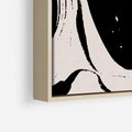 Obraz w ramie 50x70 - Wibracje w ciemnościach duszy - czarno biała abstrakcja, nieregularne rozmyte linie - rama drewno