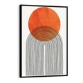Obraz w ramie 50x70 - Abstrakcyjne Pulsacje - koło, boho styl - rama czarna