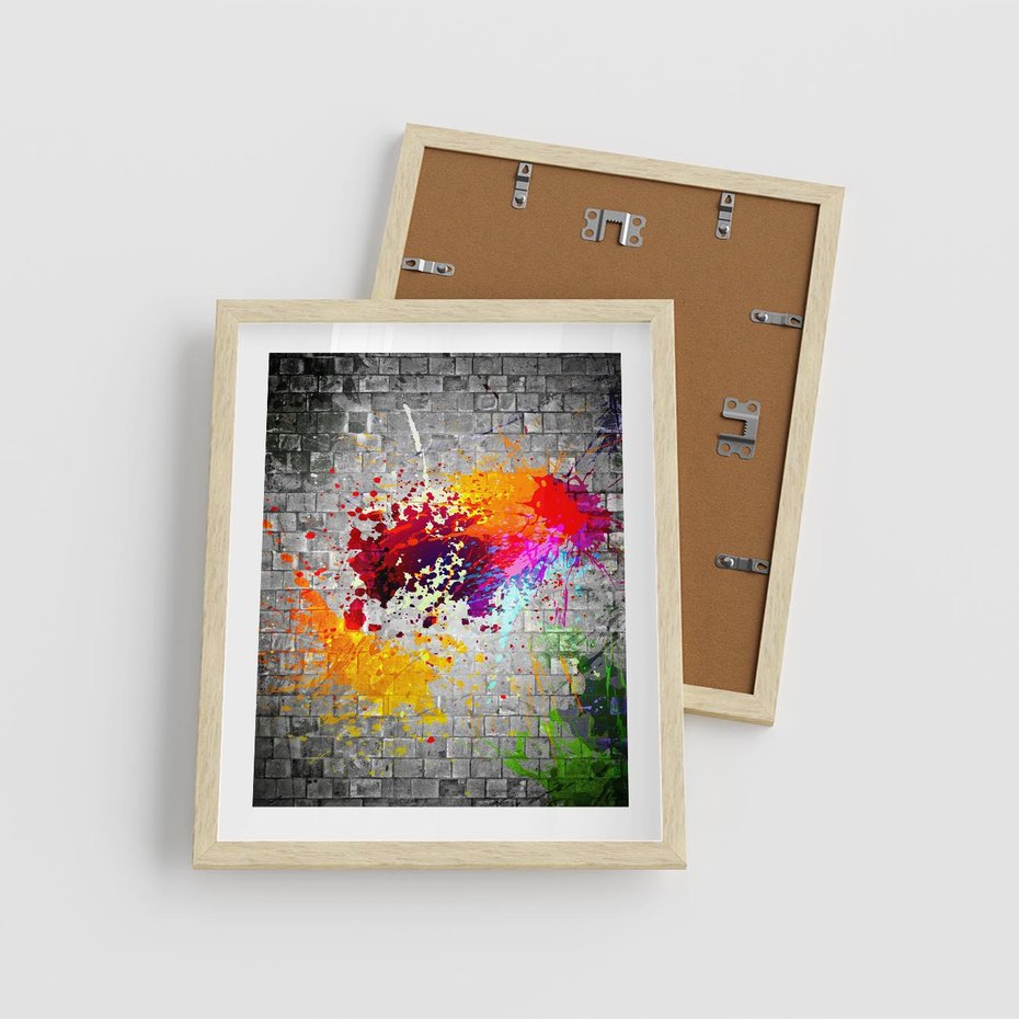 Plakat w ramie 40x50 - Ekspresja Graffiti - farba, graffiti - rama drewno