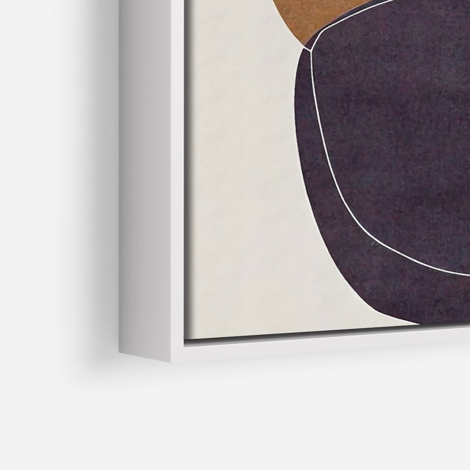 Obraz w ramie 80x120 - Rozkwitające Przenikające Formy - abstrakcyjny obraz, geometryczne formy - rama biała