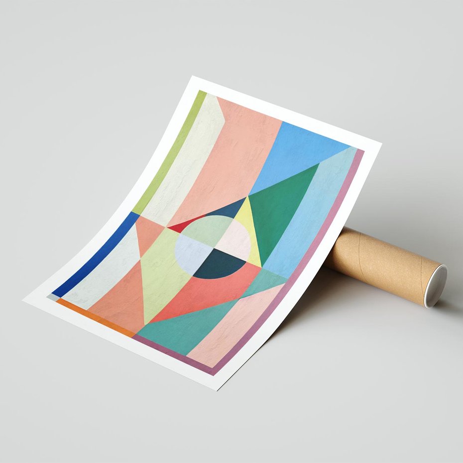 Plakat bez ramy 40x50 - Księga Kolorowych Wizji - różne geometryczne formy, koła