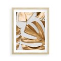 Plakat w ramie 40x50 - Siła Natury - złote, liście - rama drewno