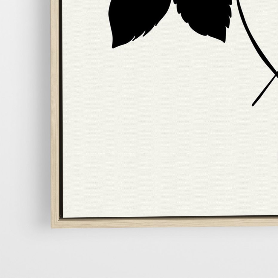 Obraz w ramie 80x120 - Poezja kwiecistej kreski - kwiaty, minimalistyczne - rama drewno