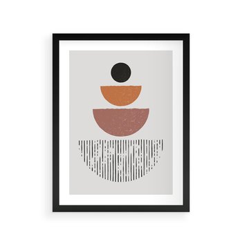 Plakat w ramie 50x70 - Półkola i Boho Akcent - geometria, półkola - rama czarna