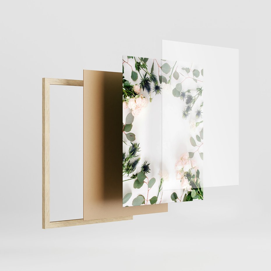 Zestaw obrazy w ramie 30x40 galeria - Białe, kwiaty, róże - rama drewno