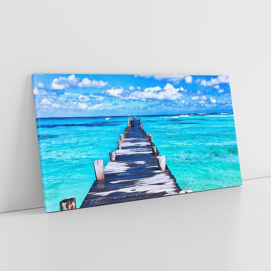 Obraz na płótnie 120x60 - Molo na Plaży Morza - molo, plaża