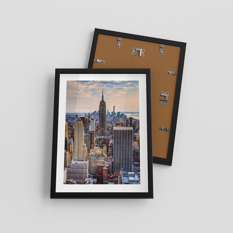Plakat w ramie 30x40 - Manhattan - Wieżowce Nowego Jorku - Manhattan, Nowy Jork - rama czarna