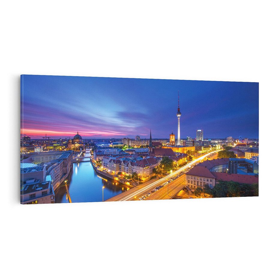 Obraz na płótnie 140x70 - Miasto nocą - tajemnicza atmosfera - Miasto, noc