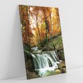 Obraz na płótnie 50x70 - Jesienny wodospad w lesie - wodospad, las