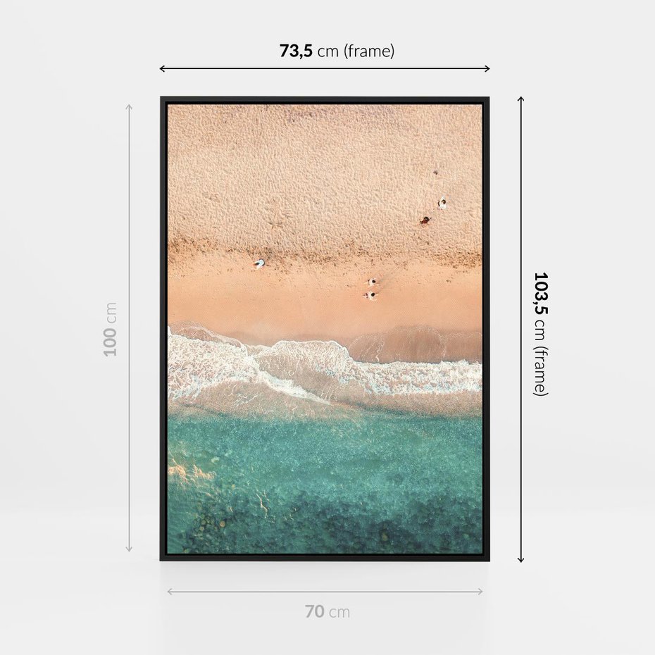 Obraz w ramie 70x100 - Oczy turkusu - fotografia, plaża - rama czarna