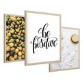 Zestaw obrazy w ramie 40x50 galeria - Cytryny, optymizm, typografia, napis - rama drewno