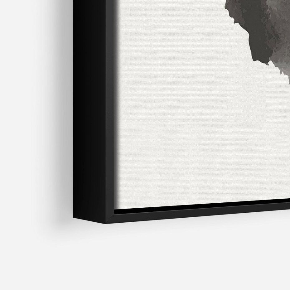 Obraz w ramie 70x100 - Księga Form - abstrakcyjne nieregularne plamy, czarny - rama czarna