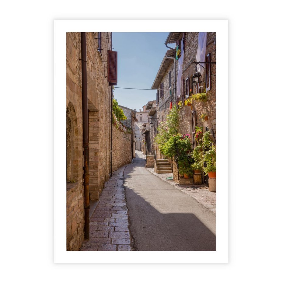 Plakat bez ramy 40x50 - Uliczka Wakacyjnego Miasteczka - uliczka, wakacje