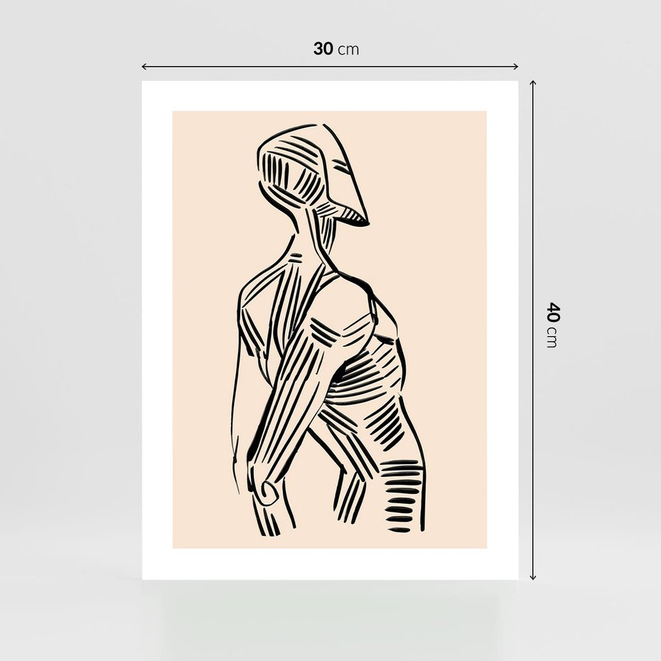 Plakat bez ramy 30x40 - Eksploracja Wizualna - szkic, czarno biały