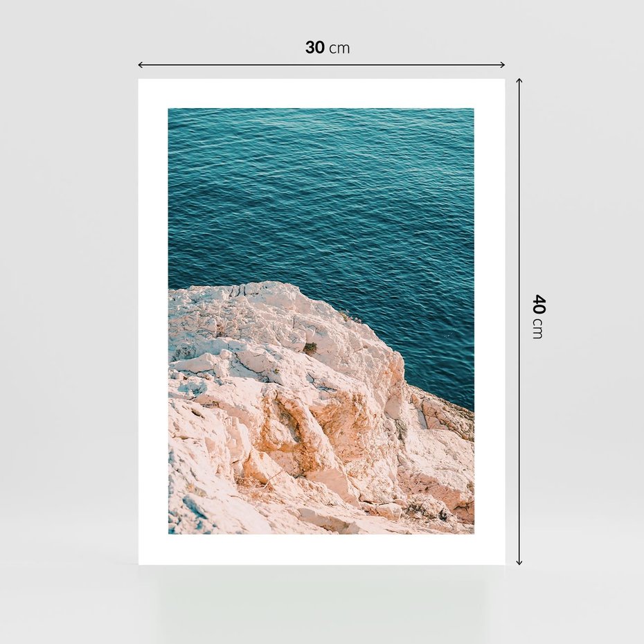 Plakat bez ramy 30x40 - Klifowy Horyzont: Brzeg Morza - brzeg morza, klify