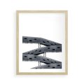 Plakat w ramie 40x50 - Monochromatyczna Sztuka Nowoczesnych Budynków - architektura, nowoczesne formy - rama drewno