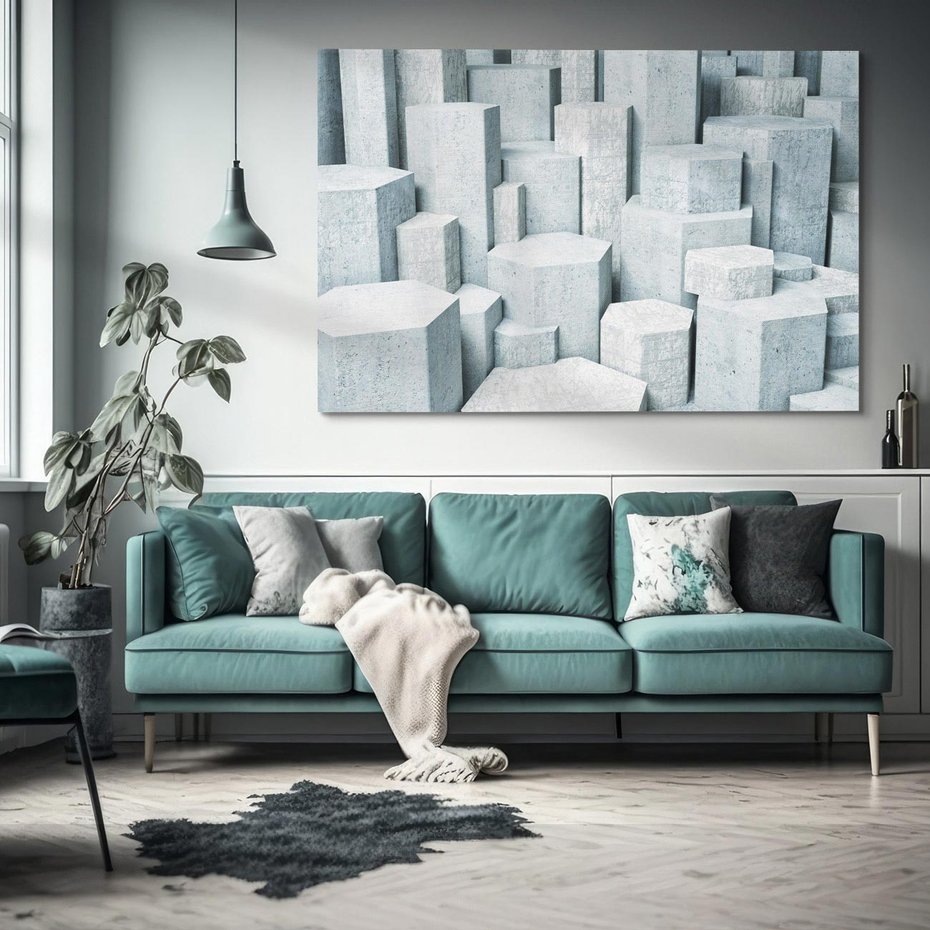 Obraz na płótnie 120x80 - Wymiarowe abstrakcje ożywiające przestrzeń - 3D, abstrakcja