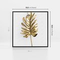Obraz w ramie 50x50 - Ponadczasowy Urok - złote, liście - rama czarna
