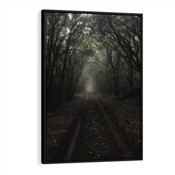 Obraz w ramie 70x100 - Urok Drogi - las, droga - rama czarna