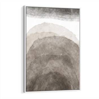 Obraz w ramie 80x120 - Przenikające Kształty - rozmyte cienie, abstrakcja - rama biała