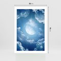 Plakat bez ramy 50x70 - Księżycowe Chmury - księżyc, chmury