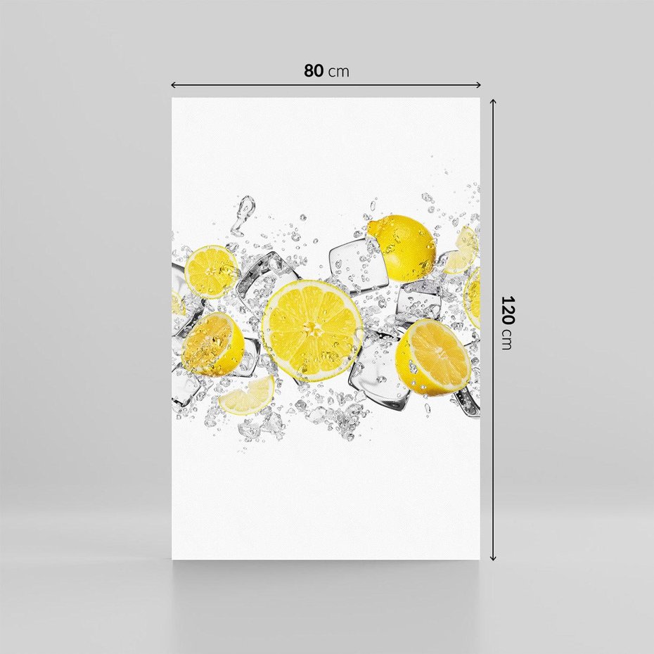 Obraz na płótnie 80x120 - Odkryj świeżość - lód, cytryny