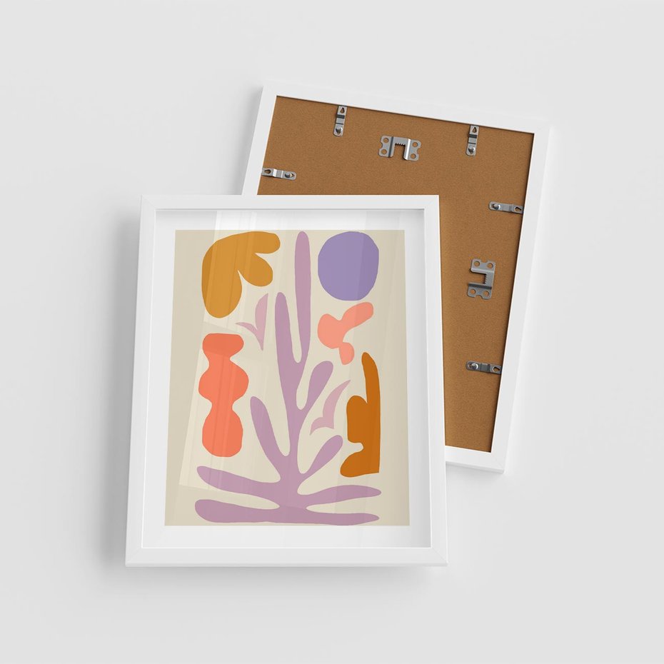 Plakat w ramie 40x50 - Przenikająca Harmonia - abstrakcyjny obraz, pastelowe kolory - rama biała