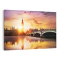 Obraz na płótnie 100x70 - Zachód słońca nad Big Benem i mostem - zachód, słońca
