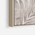 Obraz w ramie 50x70 - Odsłonięte liściowe wspomnienia - monochromatyczne, kolory sepii - rama drewno