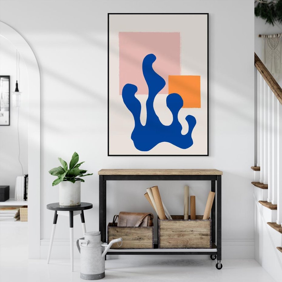 Obraz w ramie 50x70 - Bezgraniczna Galeria Plam - abstrakcja, nowoczesny plakat - rama czarna