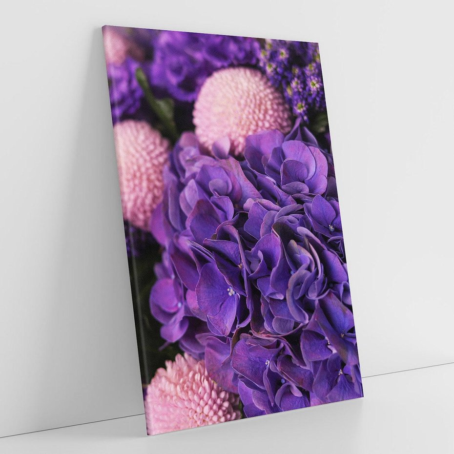 Obraz na płótnie 50x70 - Fioletowa hortensja - kwiaty, hortensja