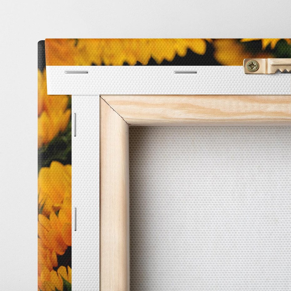 Obraz na płótnie 90x30 - promień słoneczny w kwiatowym świecie - słoneczniki, kwiat