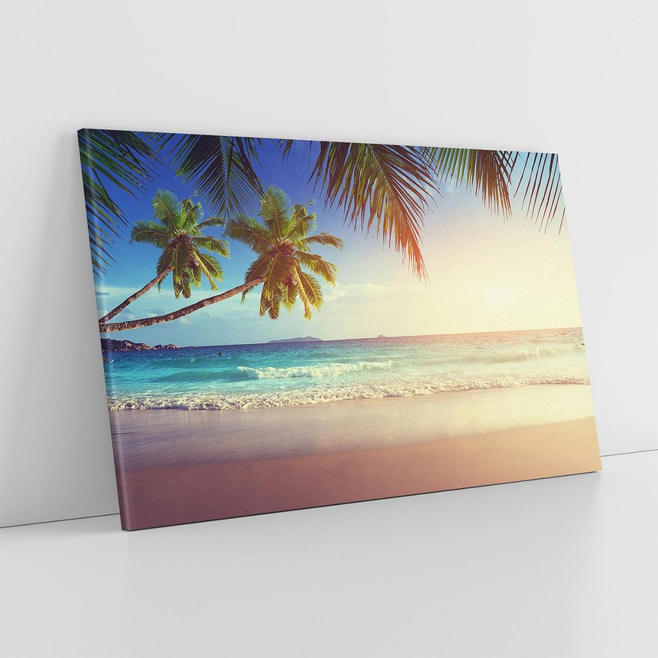 Obraz na płótnie 120x80 - Rajska plaża na Seszelach - Seszele, plaża