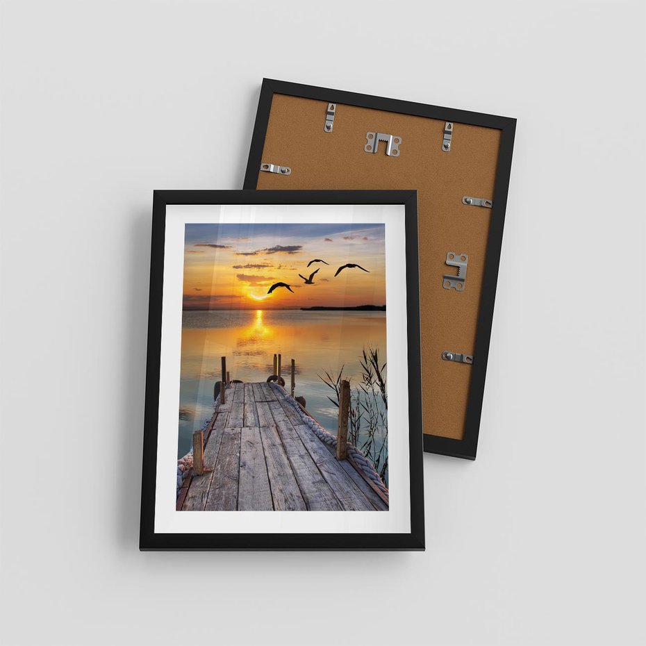 Plakat w ramie 30x40 - Magia zachodu słońca - zachód, słońca - rama czarna
