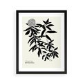 Plakat w ramie 40x50 - Szept kwiatowej wyobraźni - czarno biała grafika, roślinność - rama czarna