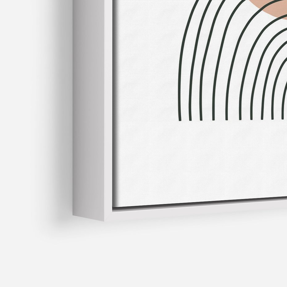 Obraz w ramie 80x120 - Przenikające Widzenia - półkola, koło - rama biała