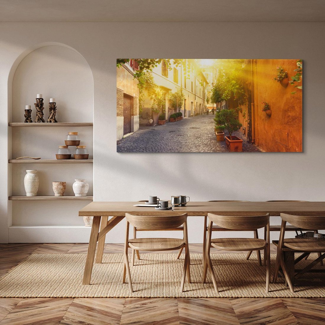 Obraz na płótnie 140x70 - Życie w ruchu - uliczka, miasto