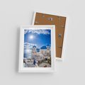 Plakat w ramie 30x40 - Uroki Santorini we Włoszech - Santorini, Włochy - rama biała